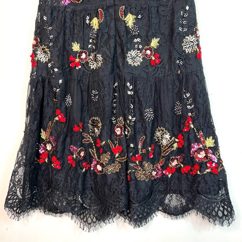 Parker NY Janina Sequin Lace Dress Black Size Small - Picture 8 of 14